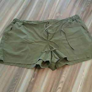 Olive drawstring shorts